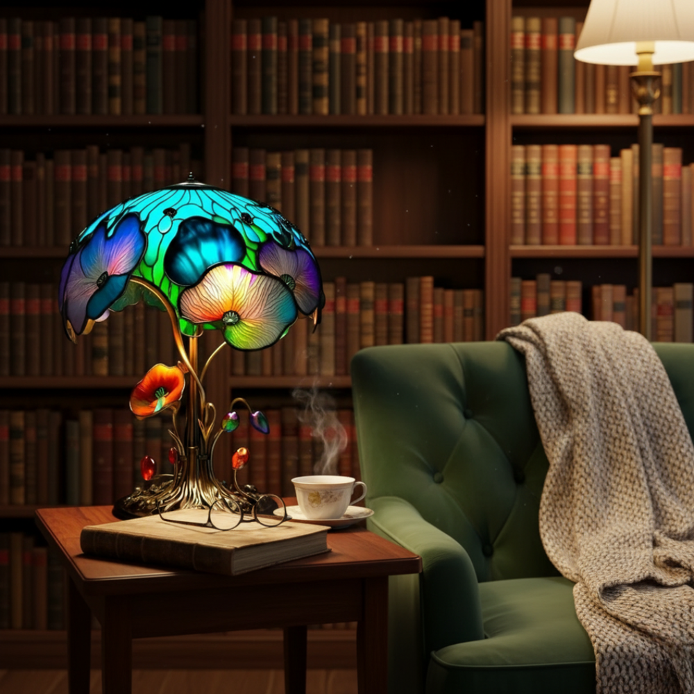 Boho-lampa – Pilz und Blume