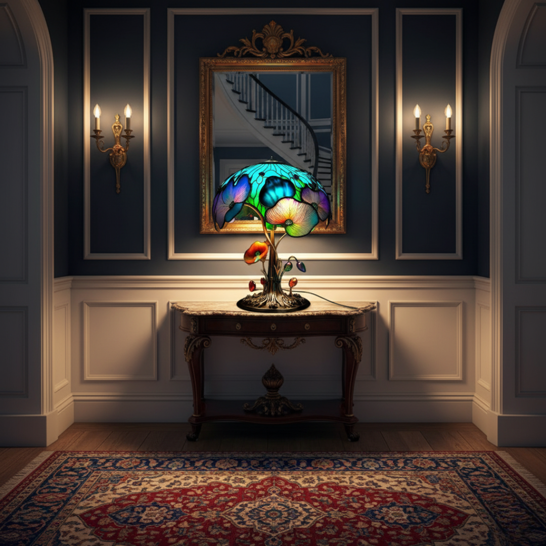 Boho-lampa – Pilz und Blume