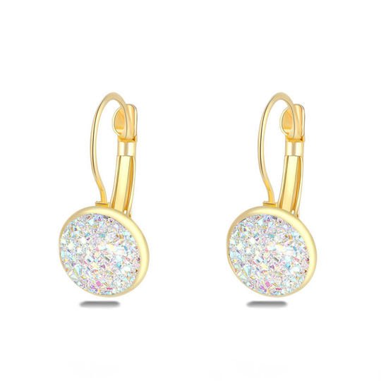 Eveline – Luxuriöse Vintage-Ohrringe mit Opal und goldfarbenen Details