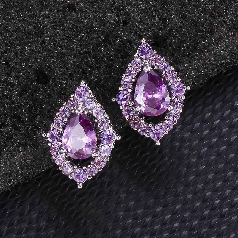 Nadine – Halskette und Ohrringe in Amethyst