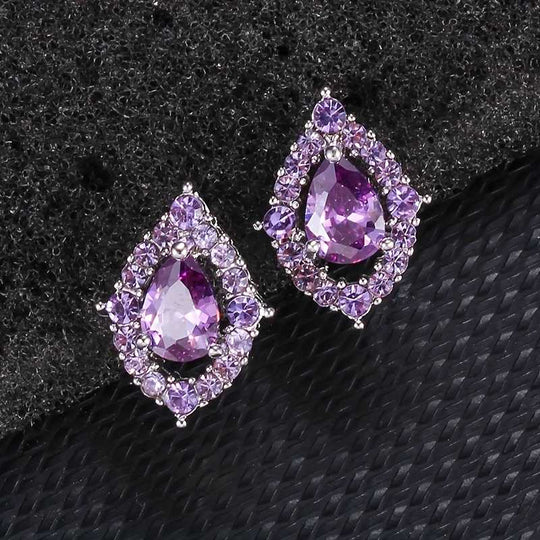 Nadine – Halskette und Ohrringe in Amethyst