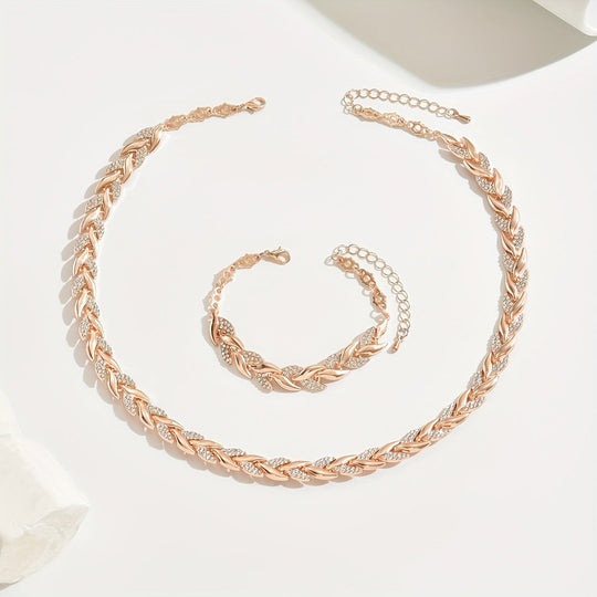 Parel – Halskette und Armband mit Blattmotiv