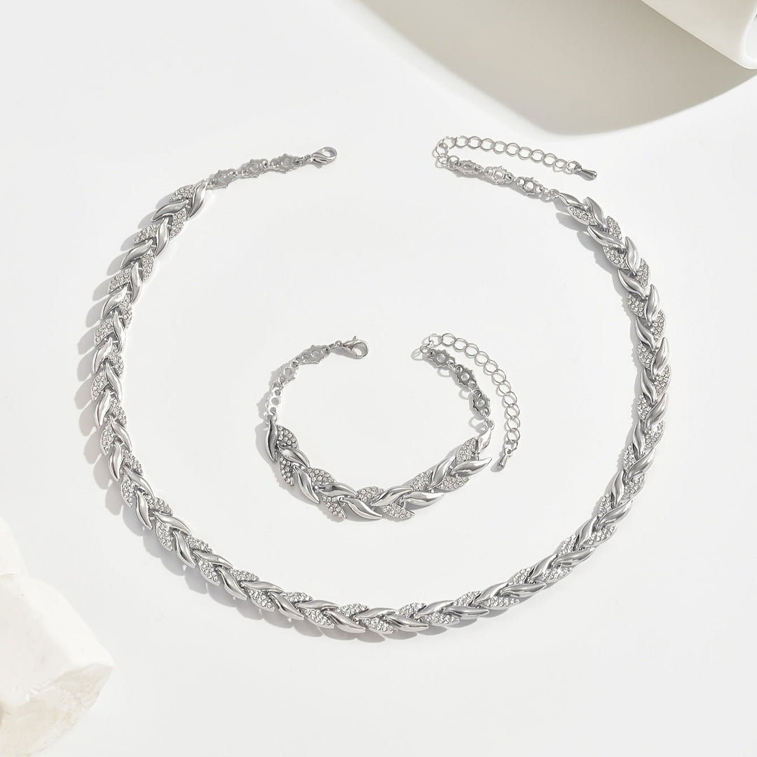 Parel – Halskette und Armband mit Blattmotiv