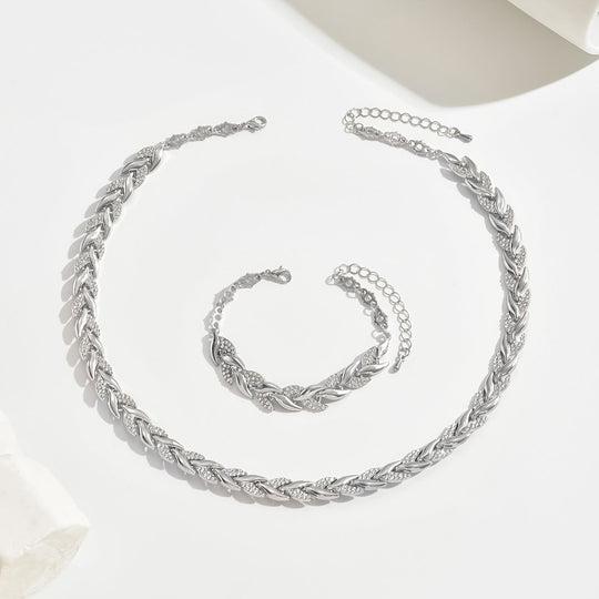 Parel – Halskette und Armband mit Blattmotiv