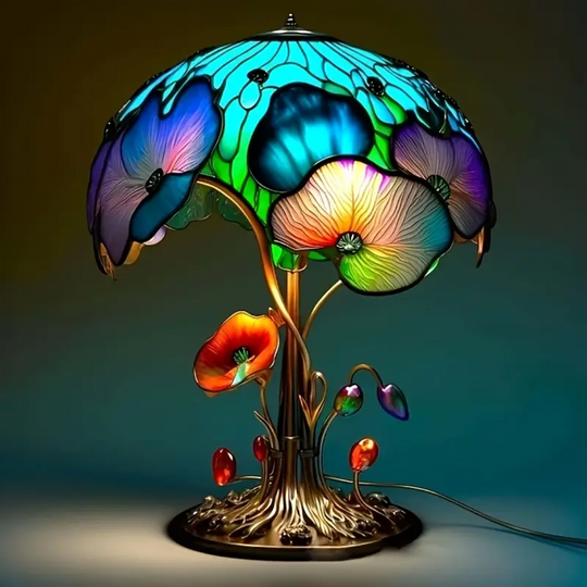 Boho-lampa – Pilz und Blume
