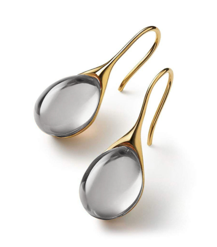 Ohrhänger mit Kristallen, Gold- und Silberton
