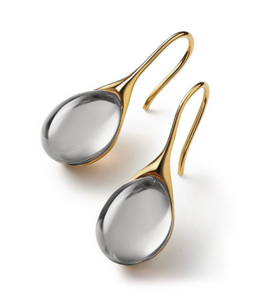 Ohrhänger mit Kristallen, Gold- und Silberton