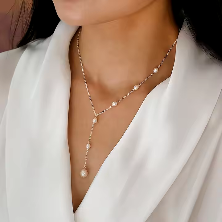 Iris – Vintage-Perlenkette mit tropfenförmigem Anhänger