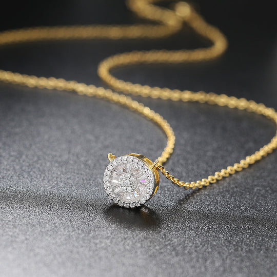 Anne-Marie-Halskette – Gold mit runder Zirkonia