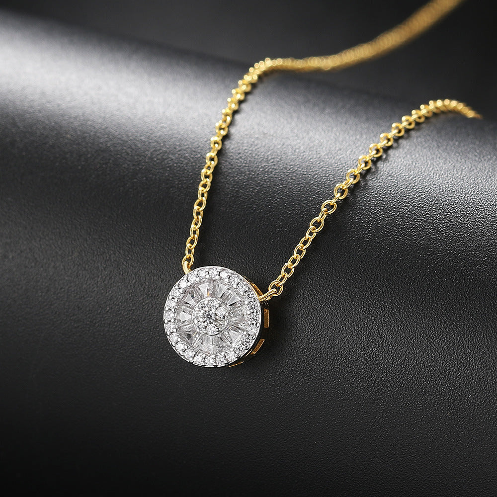 Anne-Marie-Halskette – Gold mit runder Zirkonia