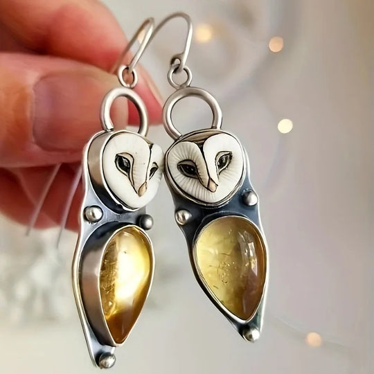 Boho-Ohrhänger mit Eulenmotiv – nickelfrei, für empfindliche Ohren