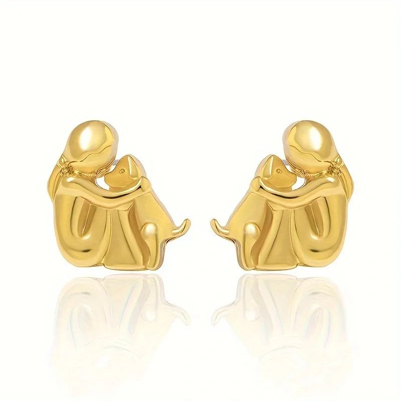 Zweifarbige Huggie-Ohrringe in Silber und Gold