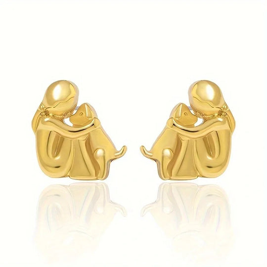 Zweifarbige Huggie-Ohrringe in Silber und Gold