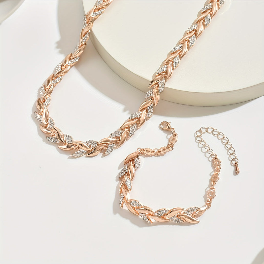 Parel – Halskette und Armband mit Blattmotiv