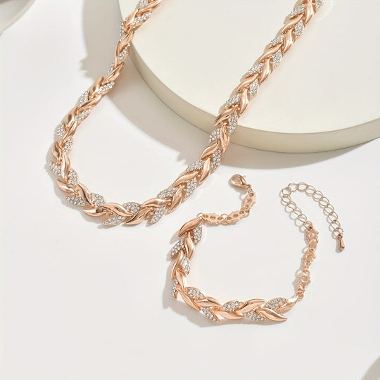 Parel – Halskette und Armband mit Blattmotiv