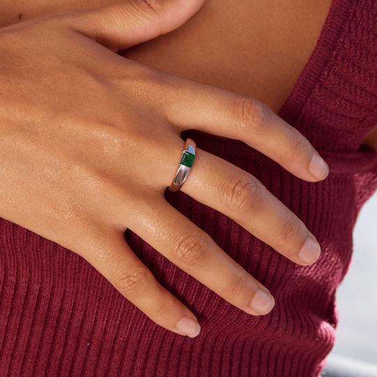 Ember – Silberring mit Smaragd