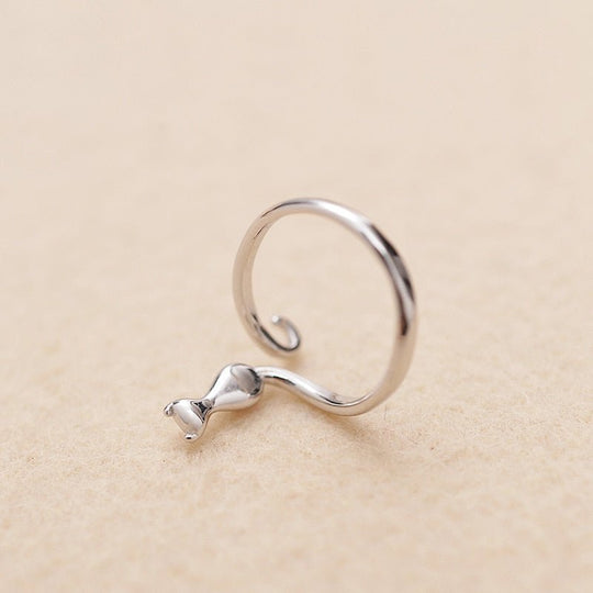 Süßer Ring mit Katze aus Edelstahl